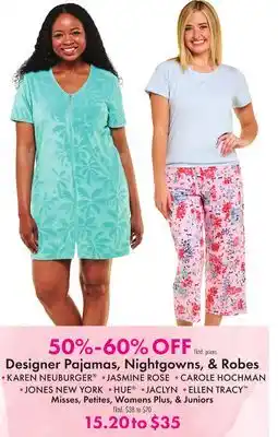 Boscov's Designer Pajamas, Nightgowns, & Robes offer