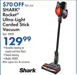 Boscov's SHARK Rocket Ultra-Light Corded Stick Vacuum offer