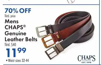 Boscov's Mens CHAPS Genuine Leather Belts offer