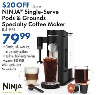 Boscov's NINJA Single-Serve Pods & Grounds Specialty Coffee Maker offer