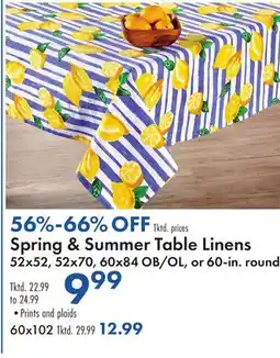 Boscov's Spring & Summer Table Linens offer