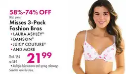 Boscov's Misses 3-Pack Fashion Bras offer