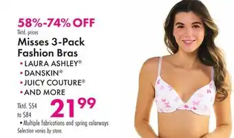 Boscov's Misses 3-Pack Fashion Bras offer