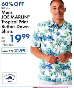 Boscov's Mens JOE MARLIN Tropical Print Button-Down Shirts offer