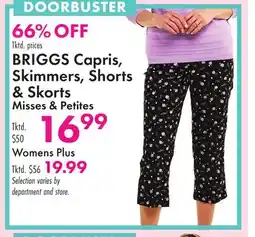 Boscov's BRIGGS Capris, Skimmers, Shorts Skorts offer