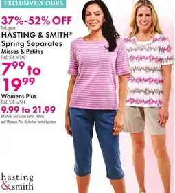 Boscov's HASTING & SMITH Spring Separates offer