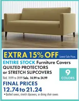 Boscov's ENTIRE STOCK Furniture Covers QUILTED PROTECTORS or STRETCH SLIPCOVERS offer