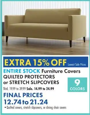 Boscov's ENTIRE STOCK Furniture Covers QUILTED PROTECTORS or STRETCH SLIPCOVERS offer