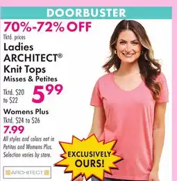 Boscov's Ladies ARCHITECT Knit Tops offer