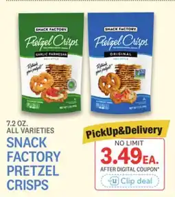 Kings Food Markets SNACK FACTORY PRETZEL CRISPS offer