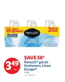 Lidl Renuzit gel air fresheners, Linen Escape offer