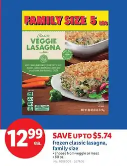 Lidl frozen classic lasagna, family size offer