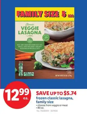 Lidl frozen classic lasagna, family size offer