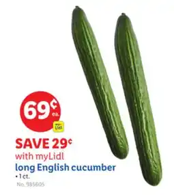 Lidl long English cucumber offer