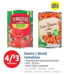 Lidl beans/diced tomatoes offer