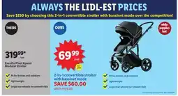 Lidl 2-in-1 convertible stroller with bassinet mode offer