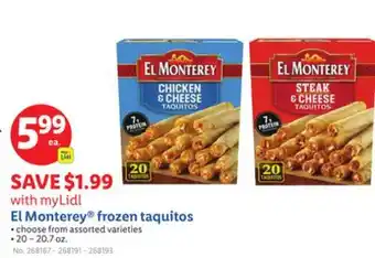 Lidl El Monterey frozen taquitos offer