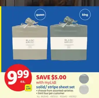 Lidl solid/stripe sheet set offer