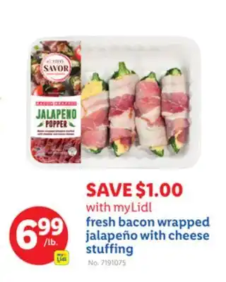 Lidl fresh bacon wrapped jalapeño with cheese stuffing offer