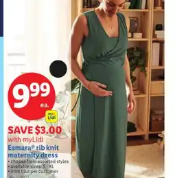 Lidl Esmara rib knit maternity dress offer