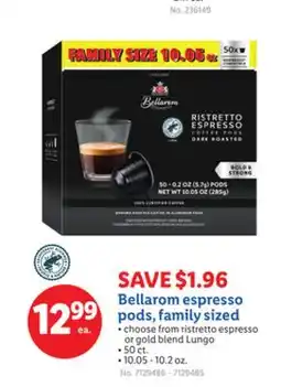 Lidl Bellarom espresso pods, family sized offer