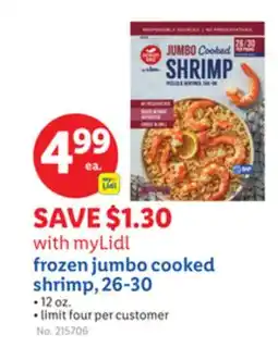 Lidl frozen jumbo cooked shrimp, 26-30 offer
