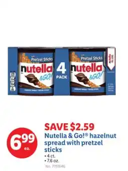 Lidl Nutella & Go! hazelnut spread with pretzel sticks offer