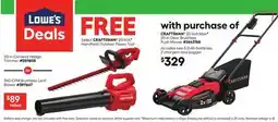 Lowe's CRAFTSMAN 20-Volt MaxF 20-in Deck Brushless offer