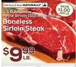 DeCicco & Sons Boneless Sirloin Steak offer