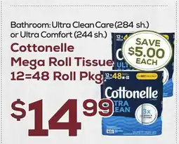 DeCicco & Sons Cottonelle Mega Roll Tissue 12=48 Roll Pkg offer