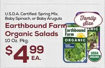 DeCicco & Sons Earthbound Farm Organic Salads offer