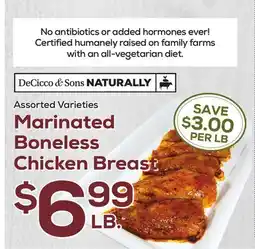 DeCicco & Sons Marinated Boneless Chicken Breast offer