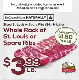 DeCicco & Sons Sliced St. Louis or Whole Rack of St. Louis or Spare Ribs offer