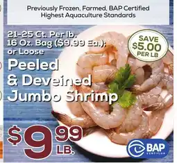 DeCicco & Sons Peeled & Deveined Jumbo Shrimp offer