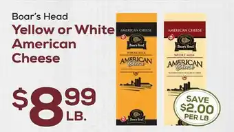 DeCicco & Sons Boar's Head Yellow or White American Cheese offer
