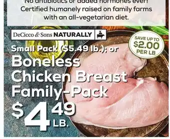 DeCicco & Sons Boneless Chicken Breast Family-Pack offer