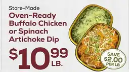 DeCicco & Sons Oven-Ready Buffalo Chicken or Spinach Artichoke Dip offer