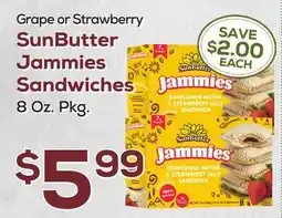 DeCicco & Sons Grape or Strawberry SunButter Jammies Sandwiches offer