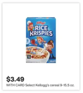 CVS Select Kellogg's cereal 9-15.5 oz offer