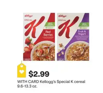 CVS Kellogg's Special K cereal 9.6-13.3 oz offer