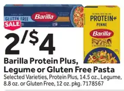 Stop&Shop Barilla Protein Plus, Legume or Gluten Free Pasta offer