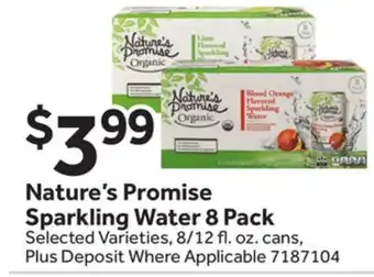 Stop&Shop Nature's Promise Sparkling Water 8 Pack offer