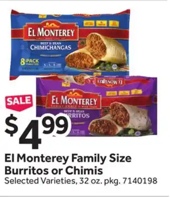 Stop&Shop El Monterey Family Size Burritos or Chimis offer