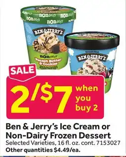 Stop&Shop Ben & Jerry's Ice Cream or Non-Dairy Frozen Dessert offer