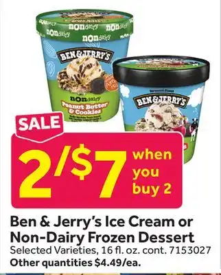 Stop&Shop Ben & Jerry's Ice Cream or Non-Dairy Frozen Dessert offer