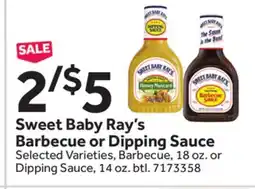 Stop&Shop Sweet Baby Ray's Barbecue or Dipping Sauce offer