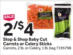 Stop&Shop Stop & Shop Baby Cut Carrots or Celery Sticks offer
