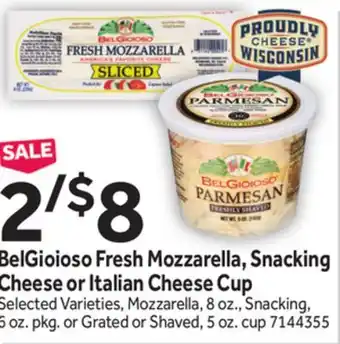 Stop&Shop BelGioioso Fresh Mozzarella, Snacking Cheese or Italian Cheese Cup offer