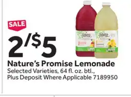 Stop&Shop Nature's Promise Lemonade offer