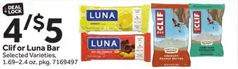 Stop&Shop Clif or Luna Bar offer